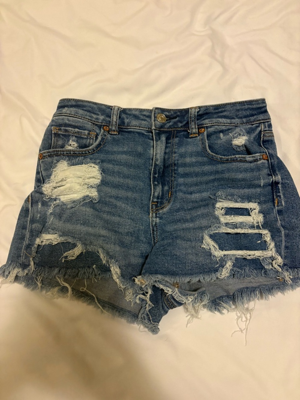 American Eagle Outfitters Distressed Denim Shorts - Blue